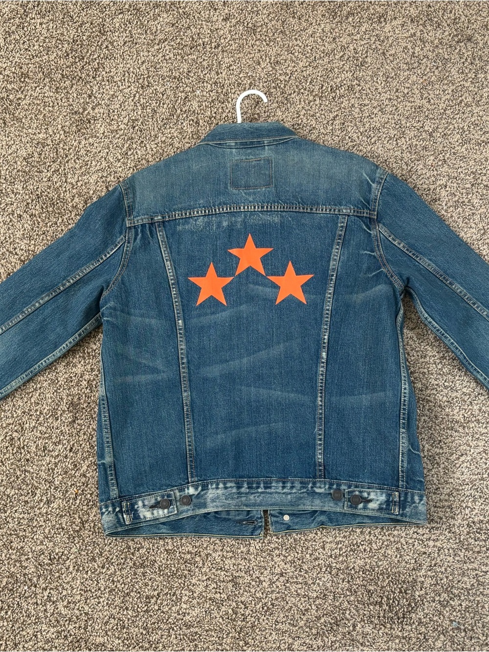 Levi's Blue Denim Jacket with Orange Star Appliqué